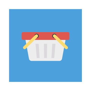 alışveriş sepeti düz simgesi, vektör, illüstrasyon