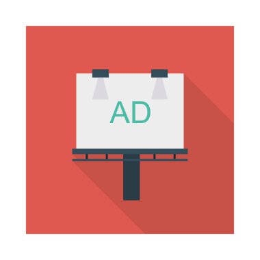 reklam panosu düz simge, vektör, illüstrasyon