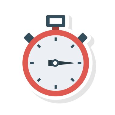 zamanlayıcı düz simge, vektör, illüstrasyon