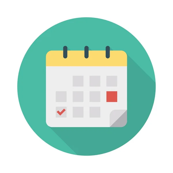 Calendario Icono Plano Vector Ilustración — Archivo Imágenes Vectoriales