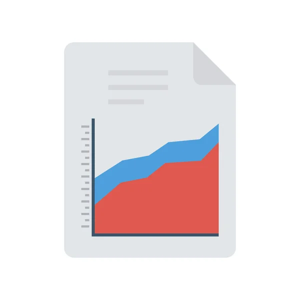 Analytic Chart Flat Icon Vector Illustration — Stock Vector