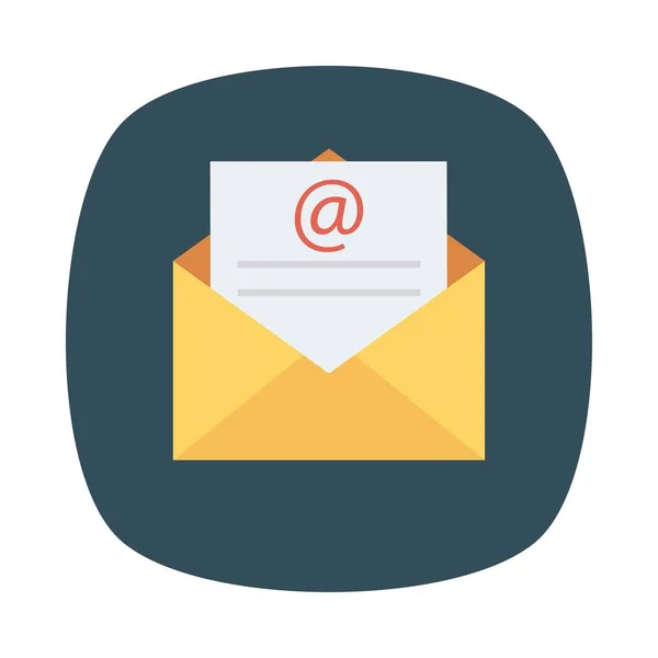 Geöffneter Umschlag Mit Mail Flach Symbol Vektor Abbildung — Stockvektor