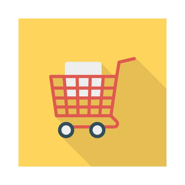 Shopping Cart Platte Pictogram Vector Illustratie — Stockvector