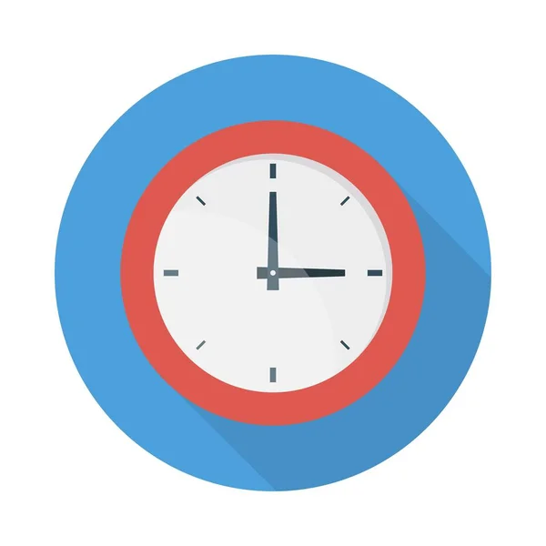 Relógio Ícone Plano Vetor Ilustração — Vetor de Stock