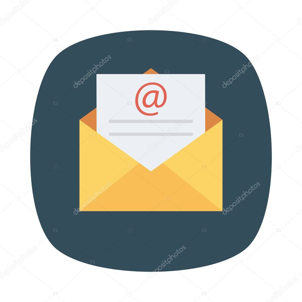 opened envelope with email flat icon, vector, illustration