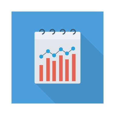 analitik grafik düz simge, vektör, illüstrasyon