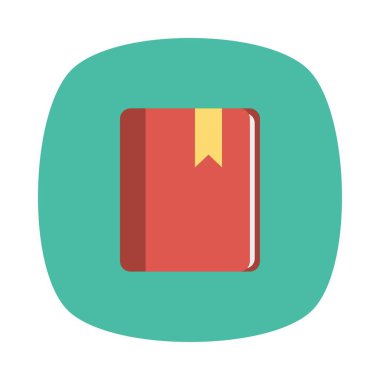 yer imi düz simge, vektör, illüstrasyon ile kitap