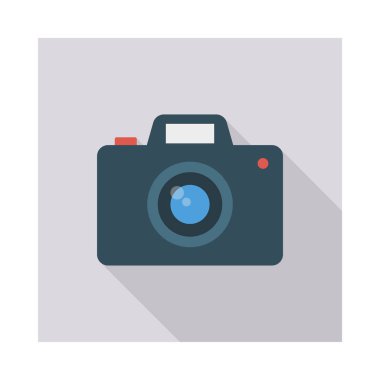 Kamera düz simgesi, vektör, illüstrasyon