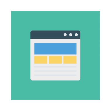 tarayıcı web sayfası düz simge, vektör, illüstrasyon