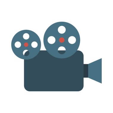 kayıt kamera düz simgesi, vektör, illüstrasyon