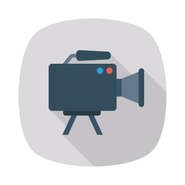 kayıt kamera düz simgesi, vektör, illüstrasyon