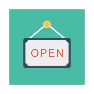 open  board   hanging   vector illustration 