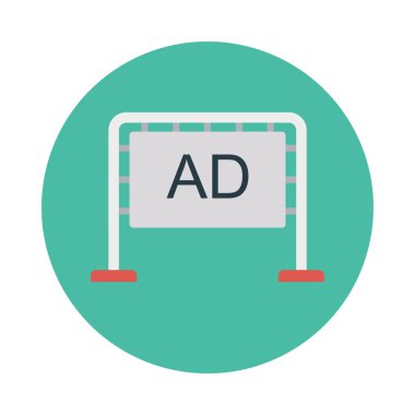 reklam panosu düz simge, vektör, illüstrasyon