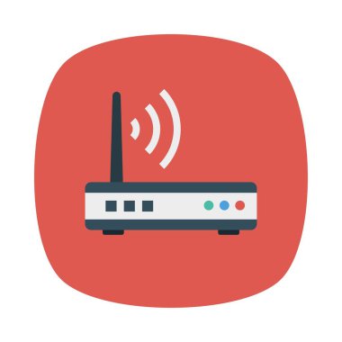 anten düz simge, vektör, illüstrasyon ile yönlendirici 