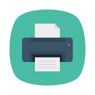 yazıcı düz simgesi, vektör, illüstrasyon