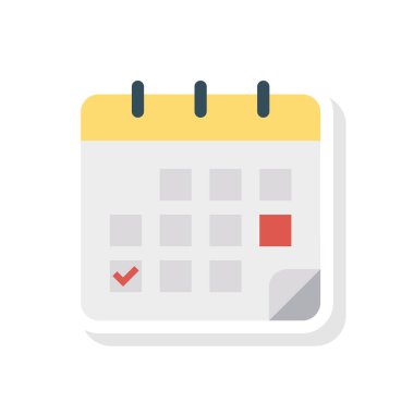 Takvim düz simgesini, vektör, illüstrasyon