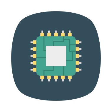 CPU işlemci çip vektör çizim 