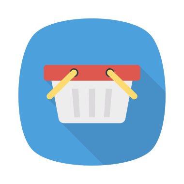 alışveriş sepeti düz simgesi, vektör, illüstrasyon