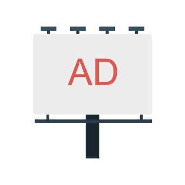 reklam panosu düz simge, vektör, illüstrasyon