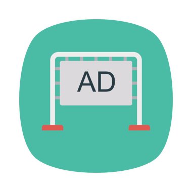 reklam panosu düz simge, vektör, illüstrasyon