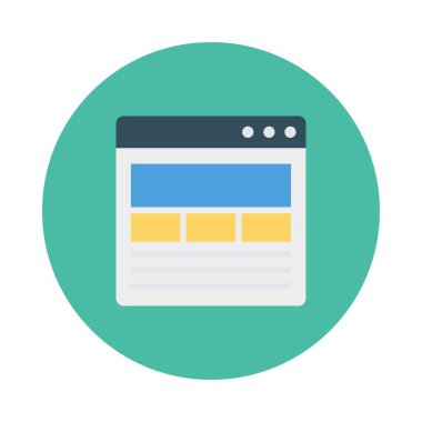 tarayıcı web sayfası düz simge, vektör, illüstrasyon