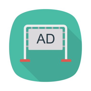 reklam panosu düz simge, vektör, illüstrasyon