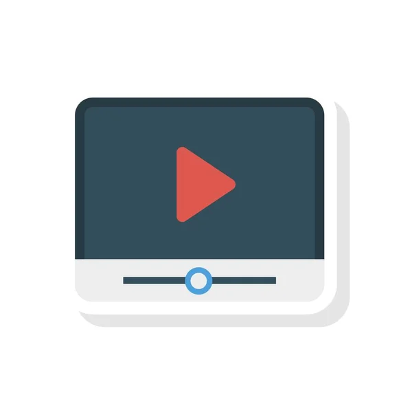 Reproductor Vídeo Icono Plano Vector Ilustración — Vector de stock