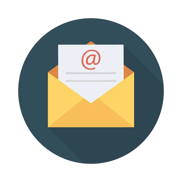 Geöffneter Umschlag Mit Mail Flach Symbol Vektor Abbildung — Stockvektor
