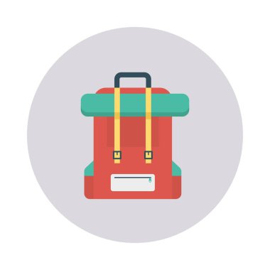 sırt çantası simgesi vektör illüstrasyonu  