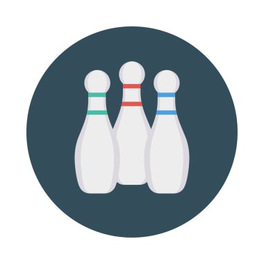 Bowling ikonu vektör illüstrasyonu 