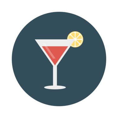 Kokteyl ikonu vektör illüstrasyonu 