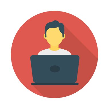 dizüstü bilgisayar simgesi vektör çizimi üzerinde çalışma 