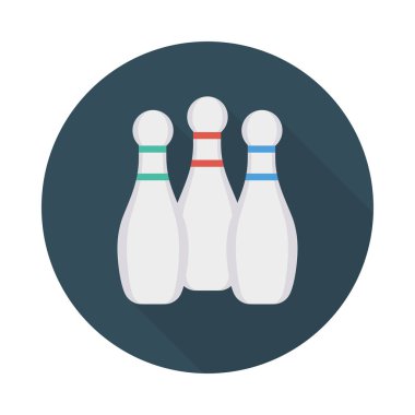 Bowling ikonu vektör illüstrasyonu 