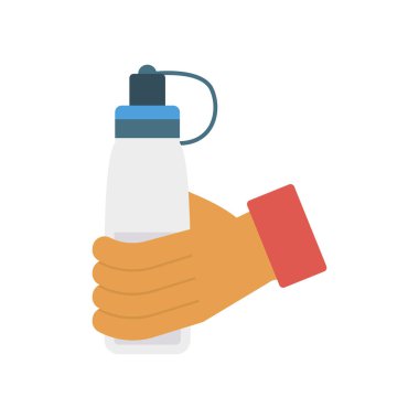 Aktivite, şişe ve su için etkinlik vektörü düz simge seti 