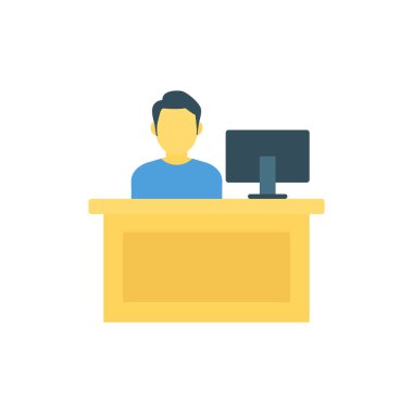 Çalışma, ofis ve etkinlik için etkinlik vektörü düz simge seti  