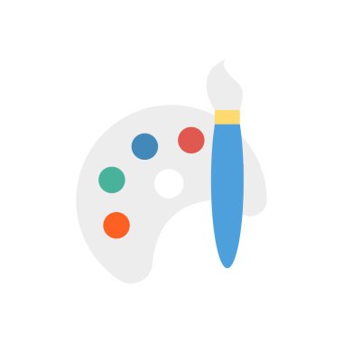 Renk, palet ve etkinlik için ayarlanan etkinlik vektörü düz simgesi  