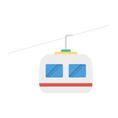 Aktivite vektörü düz simge telesiyej için ayarlanmış, seyahat ve aktivite  