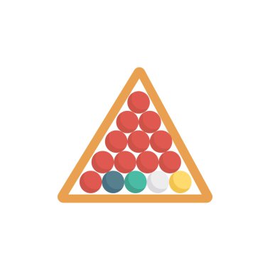 Snooker, bilardo ve aktivite için etkinlik vektörü düz simge seti  