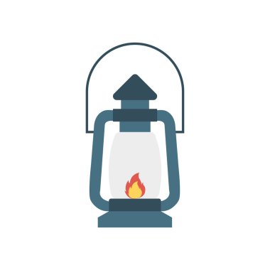 Etkinlik vektörü düz simge fener, meşale ve alev için ayarlanmış  