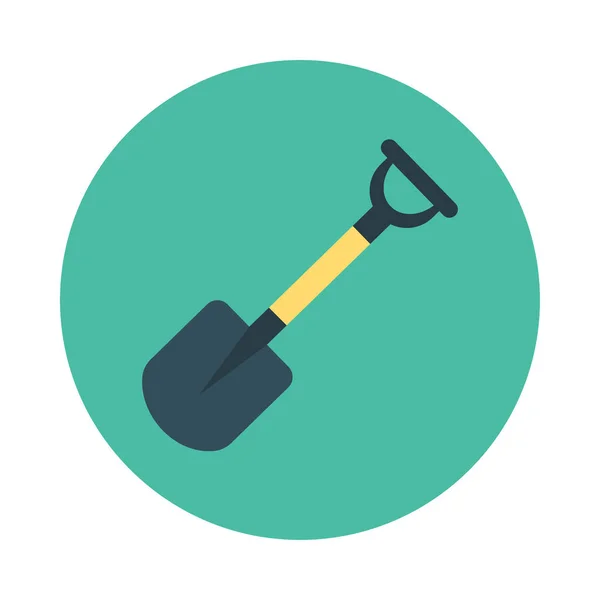 Set Sledgehammer Putty Knife And Shovel White Square Button Vector
