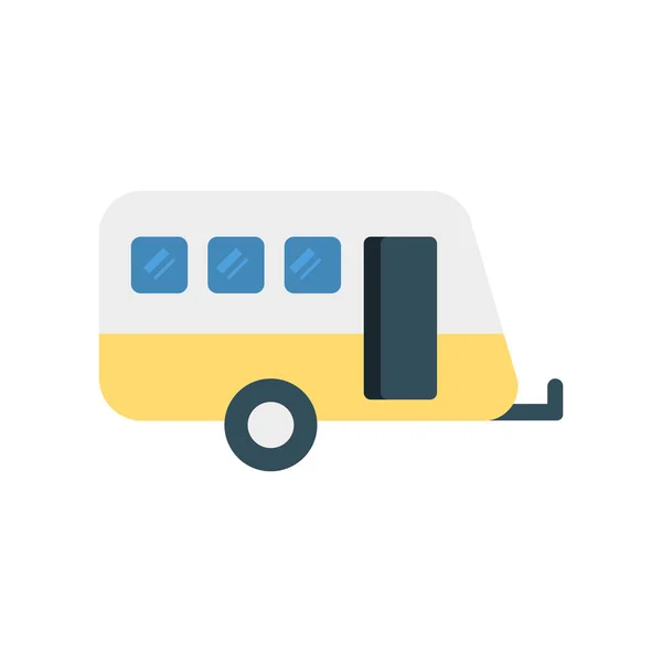 Activity Vector Platte Icon Set Voor Caravan Trailer Reizen — Stockvector