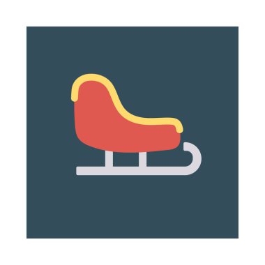 Kızak, kızak ve aktivite için etkinlik vektörü düz simge seti  