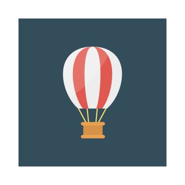 Hava balonu, sinek ve aktivite için ayarlanan aktivite vektörü düz simgesi  