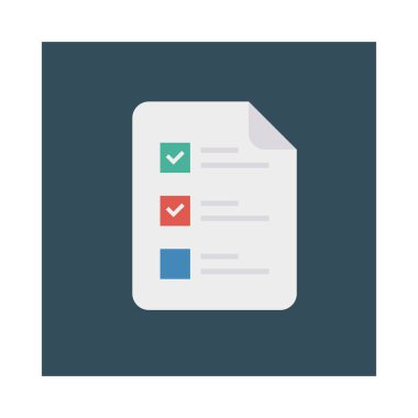 Denetim listesi, dosya ve etkinlik için etkinlik vektörü düz simge kümesi  