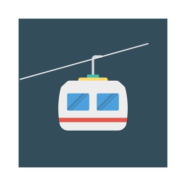 Aktivite vektörü düz simge telesiyej için ayarlanmış, seyahat ve aktivite  