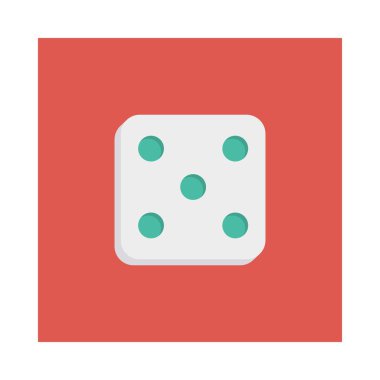 Zar, ludo ve aktivite için ayarlanan aktivite vektörü düz simgesi  