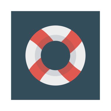 Yaşam tüpü, kurtarma ve aktivite için aktivite vektörü düz simge seti  