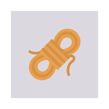 Halat, düğüm ve etkinlik için ayarlanan etkinlik vektörü düz simgesi  