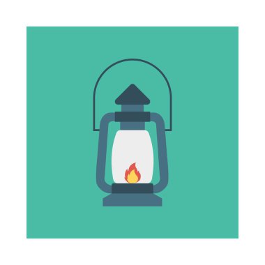 Etkinlik vektörü düz simge fener, meşale ve alev için ayarlanmış  