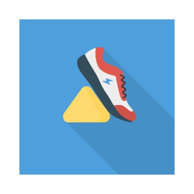 Koşu, ayakkabı ve Aktivite için etkinlik vektörü düz simge seti  